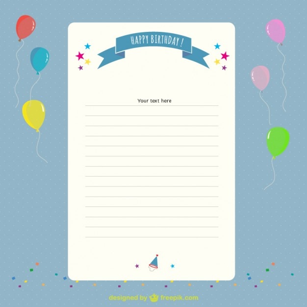 Free vector birthday letter and balloons