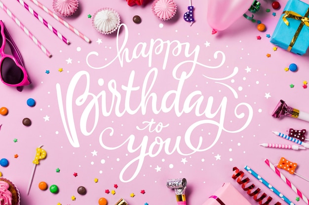 Birthday lettering with photo