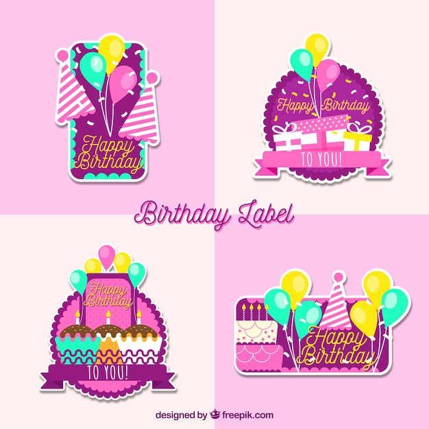 Free vector birthday logo collection