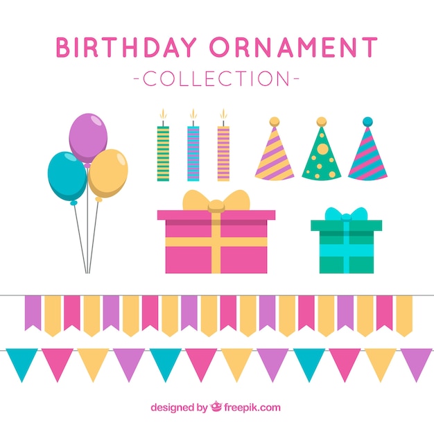 Birthday ornaments set