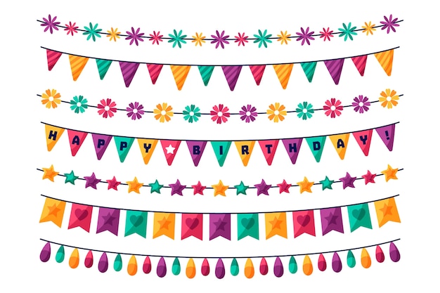 Free vector birthday ornaments