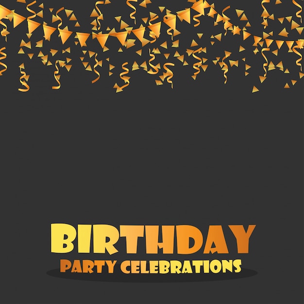 Birthday party celebrations typographic card vector free download for vector