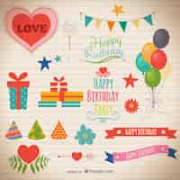 Free vector birthday party decorations