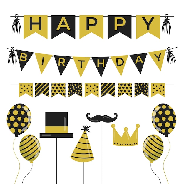 Free vector birthday party decorative theme