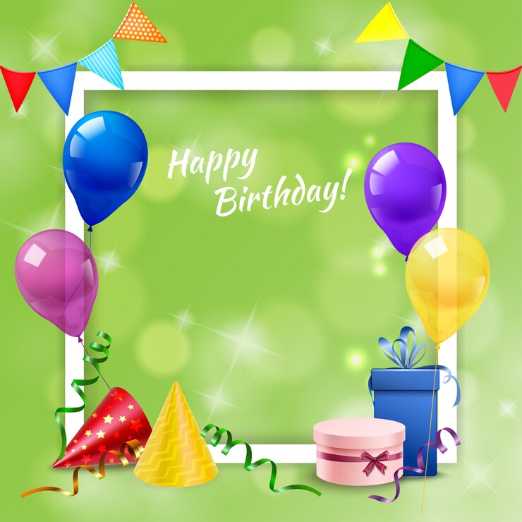 मुफ़्त वेक्टर birthday party frame realistic 