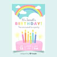 Free vector birthday party  invitation template