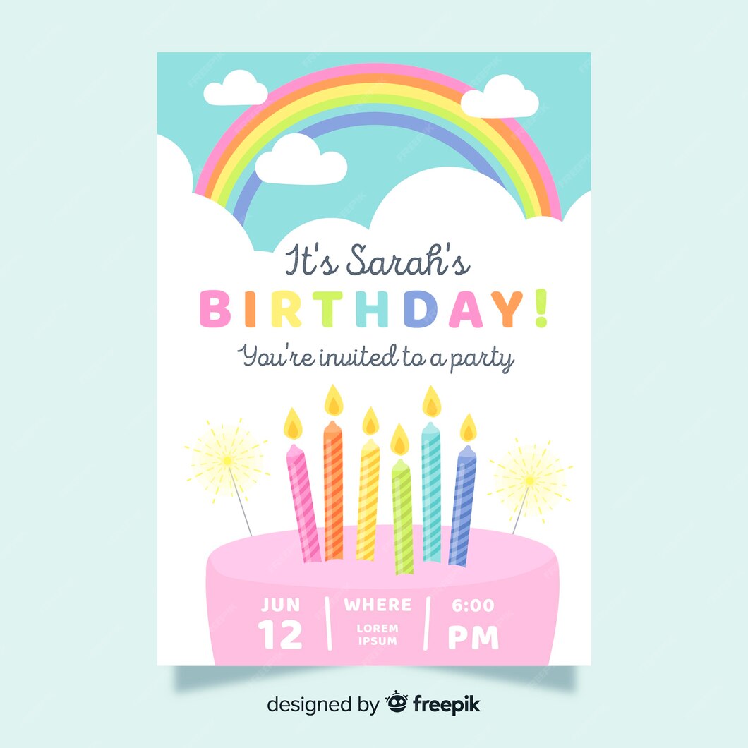 Free Vector | Birthday party invitation template