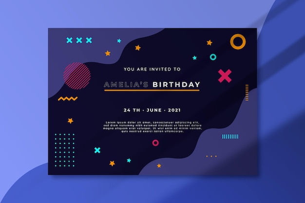 Free vector birthday party invitation template