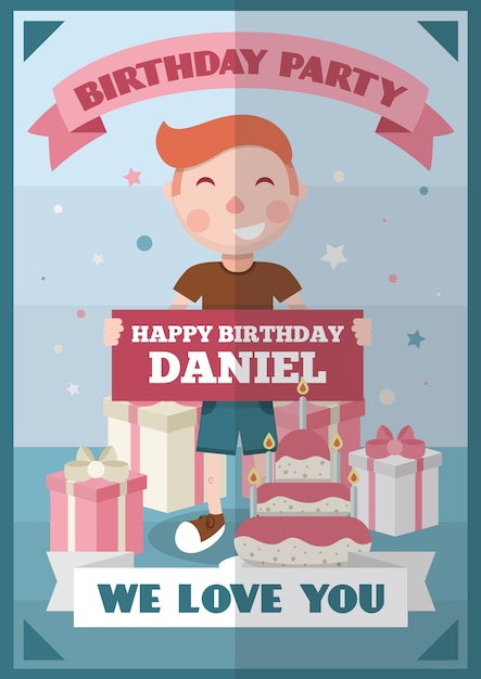 Free vector birthday party poster