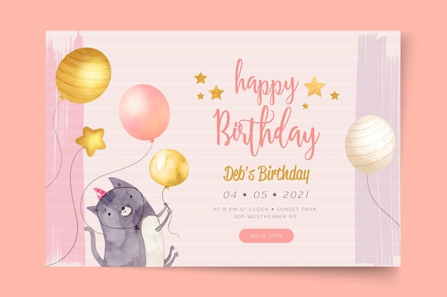 Free vector birthday party template banner