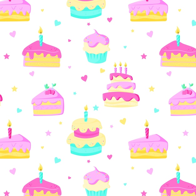 Free vector birthday pattern template