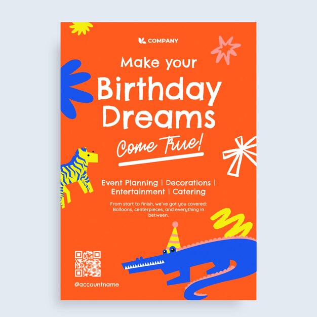 Birthday  poster design template