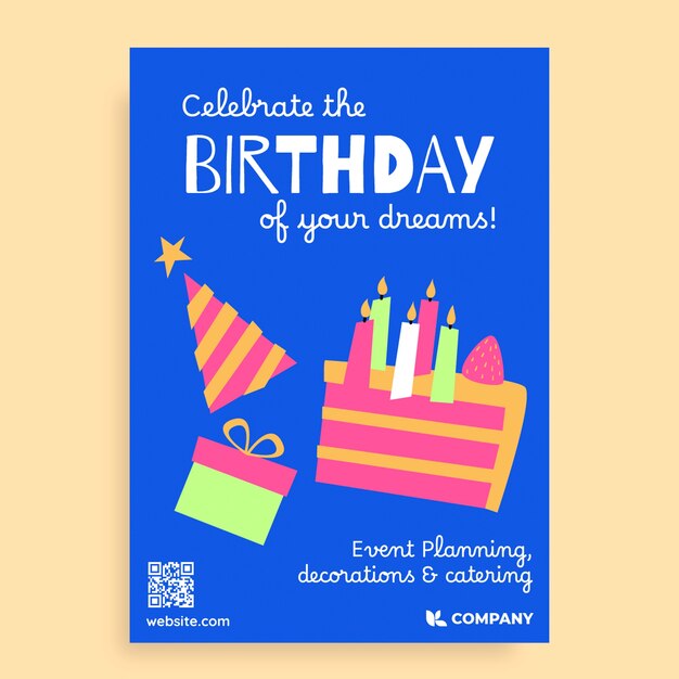 birthday  poster design template