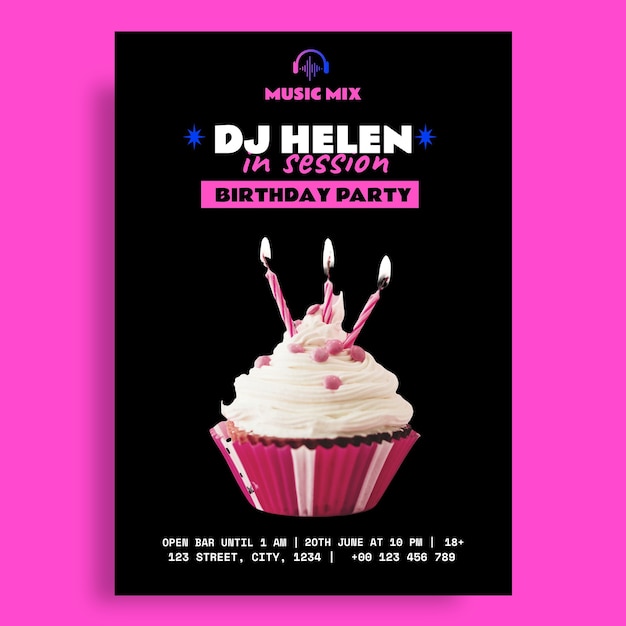 Free vector birthday poster template design