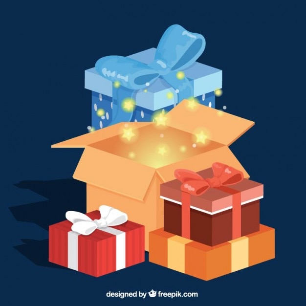 Free vector birthday presents background