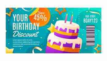 Free vector birthday sale coupon design template