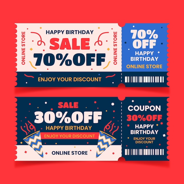 Birthday sale coupon design template