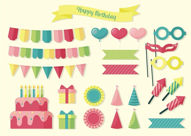 Happy birthday ribbon Vectors & Illustrations for Free Download