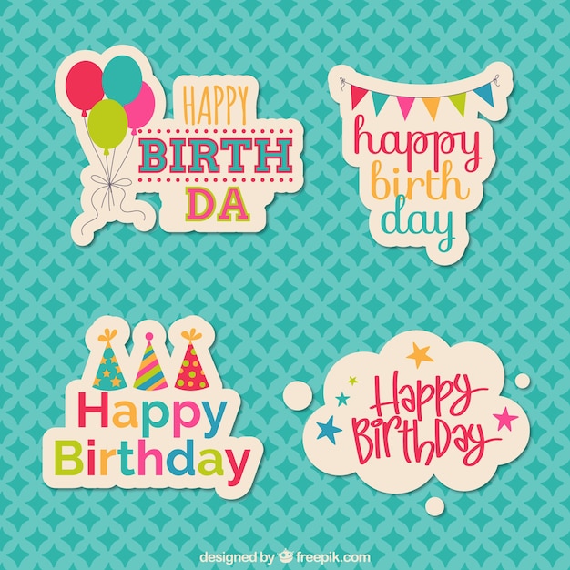 Free vector birthday stickers