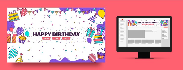 無料Vector 誕生日テンプレート デザイン