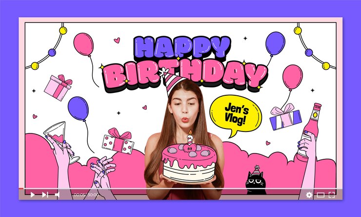 무료 Vector 생일 템플릿 디자인