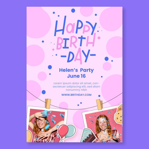 birthday vertical flyer template