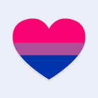 Free vector bisexual flag in heart shape