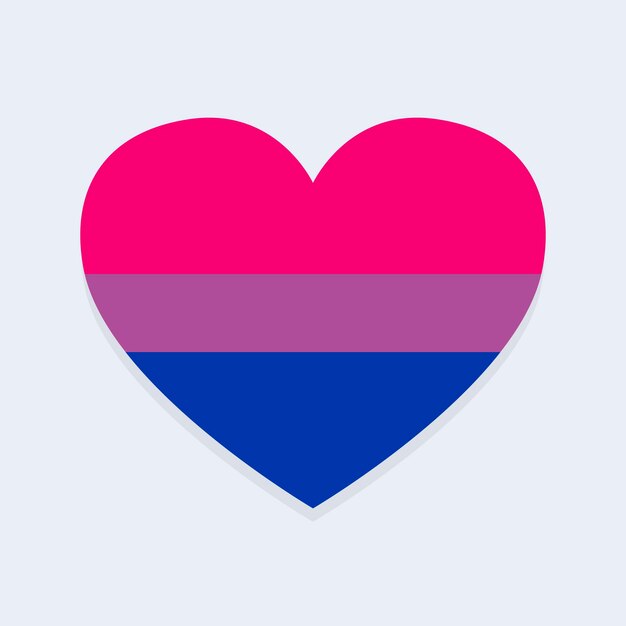 Бисексуальный флаг в форме сердца