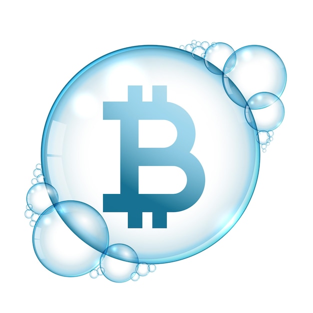 Bitcoin bubble cryptocurrency burst concept background
