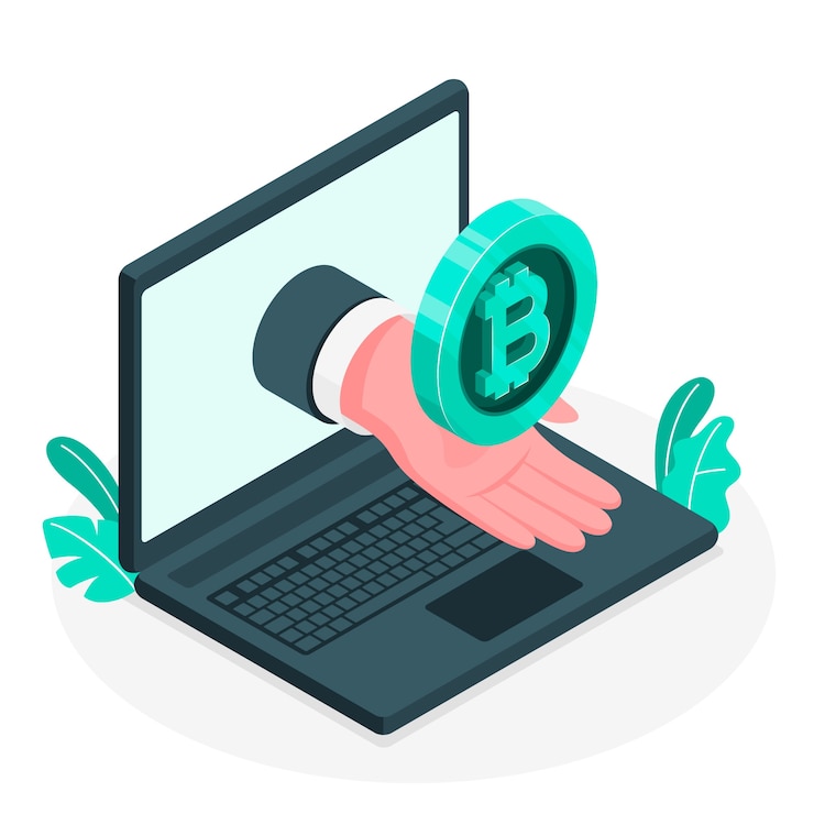 Бесплатный Вектор иллюстрация концепции биткойн
