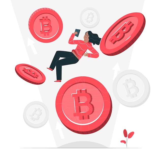 Free vector bitcoin concept illustration