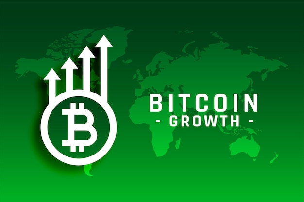 Free vector bitcoin growth concept with upward arrow