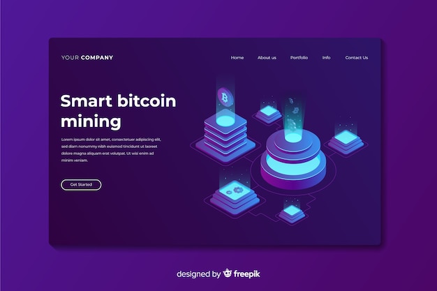 Free vector bitcoin landing page