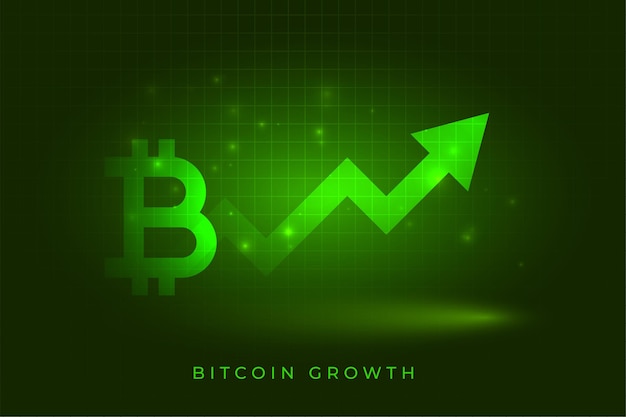 Bitcoin 성공 성장 차트 개념 배경