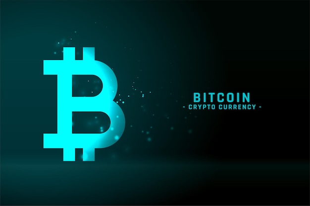 Bitcoin technology background in glowing blue color