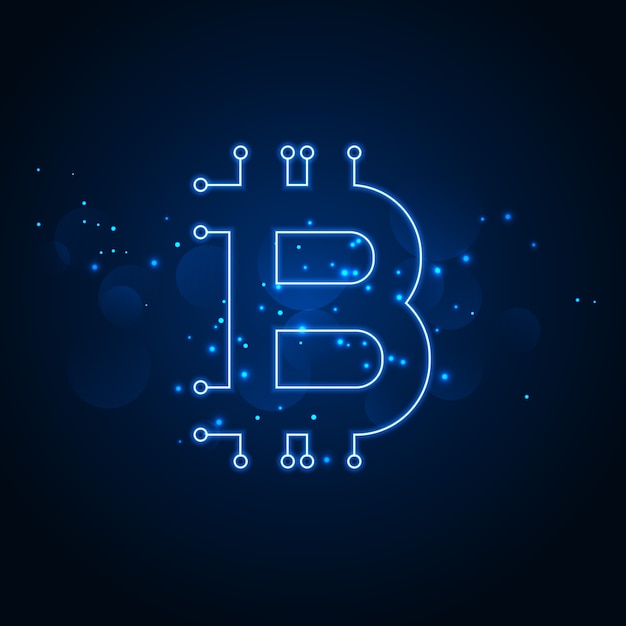 無料ベクター bitcoin技術ネットワークのデジタル背景