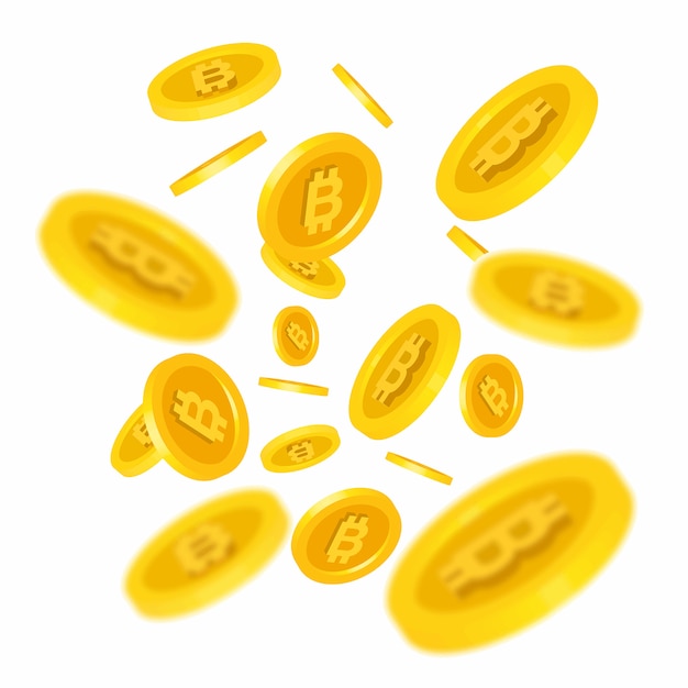 Bitcoins 떨어지는 그림