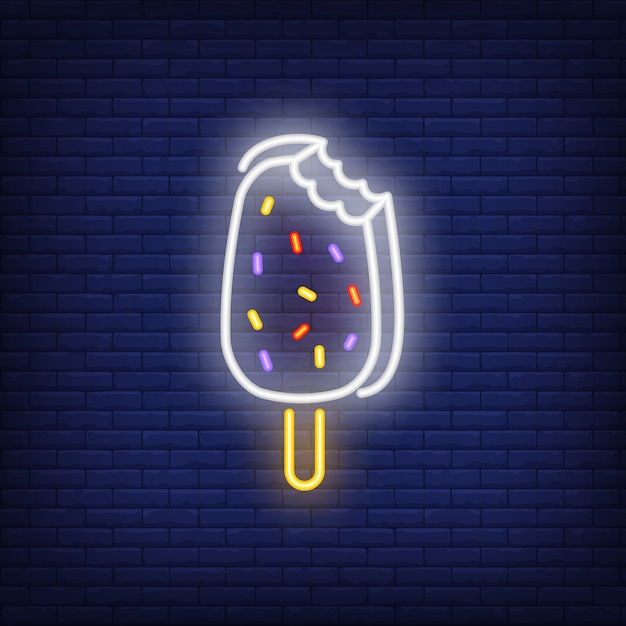 Bitten ice-cream bar neon sign