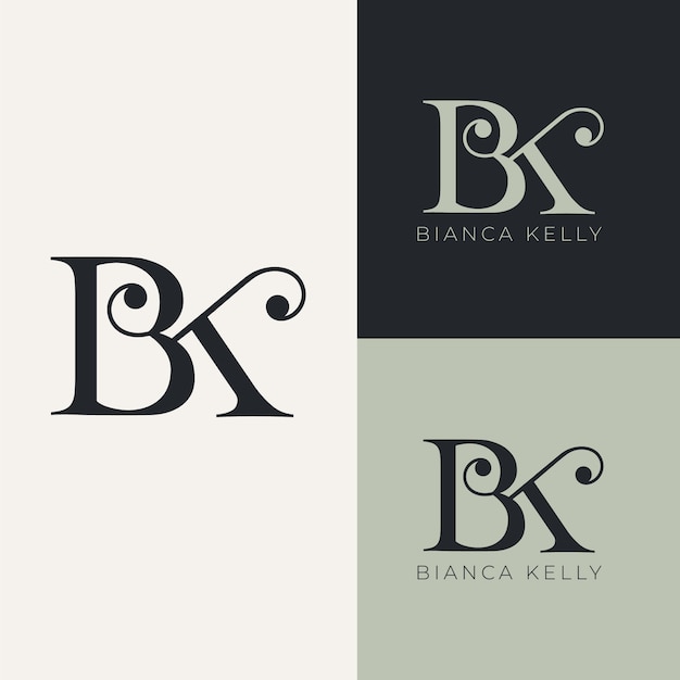 Дизайн монограммы логотипа bk