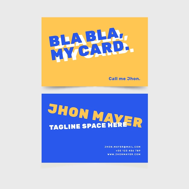 Free vector bla bla my card text business card