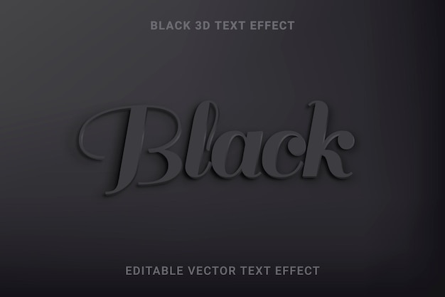 Черный 3D редактируемый векторный текстовый эффект