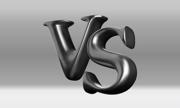 Free vector black 3d versus battle headline. competitions between contestants, fighters or teams. illustration