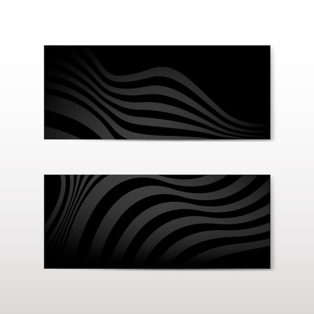 Black abstract banner design vectors