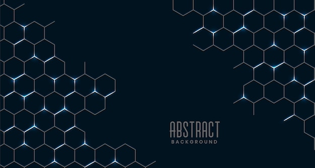 Black abstract hexagonal mesh connection