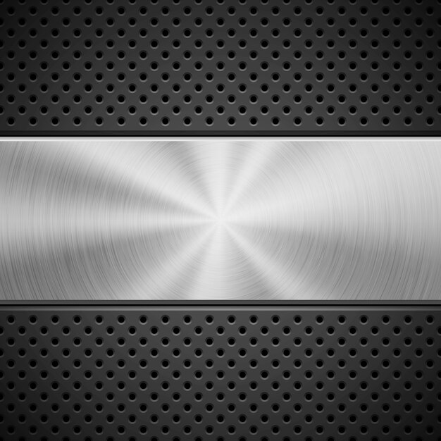 Silver Perforated Metal Texture Background Vector Free