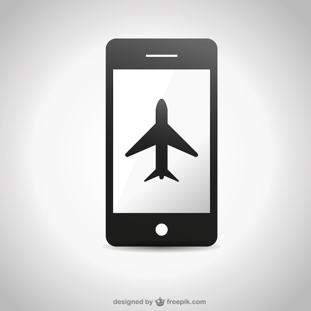 Смартфон самолет значок свободного графика