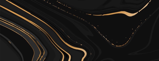 Бесплатное векторное изображение Черно-золотые абстрактные обои с текстурой плитки в векторе жидкого стиля