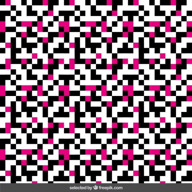 Бесплатное векторное изображение Черно-розовый фон пикселей