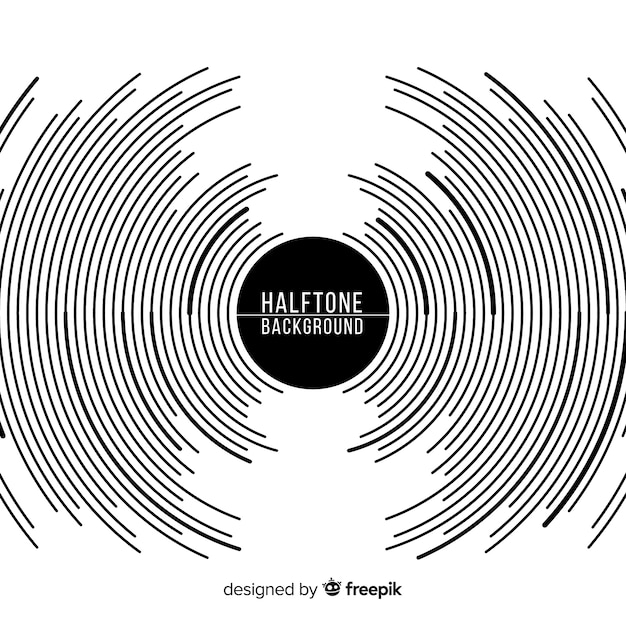 無料ベクター 黒と白のハーフトーンの背景