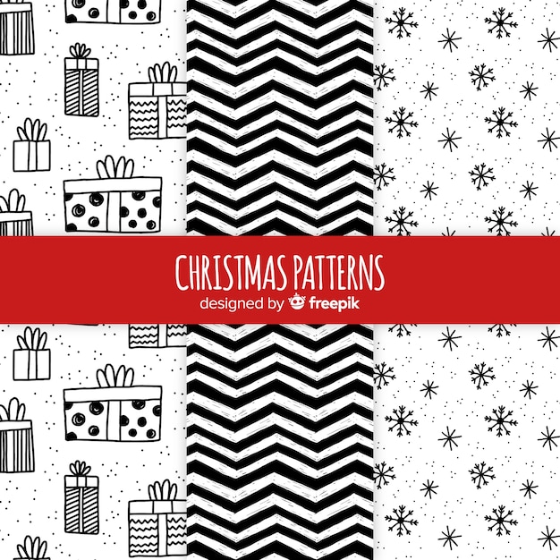 Download Free Black And White Hand Drawn Christmas Pattern Collection Svg Dxf Eps Png Knife Cut Vectors Photos And Psd Files Free Download